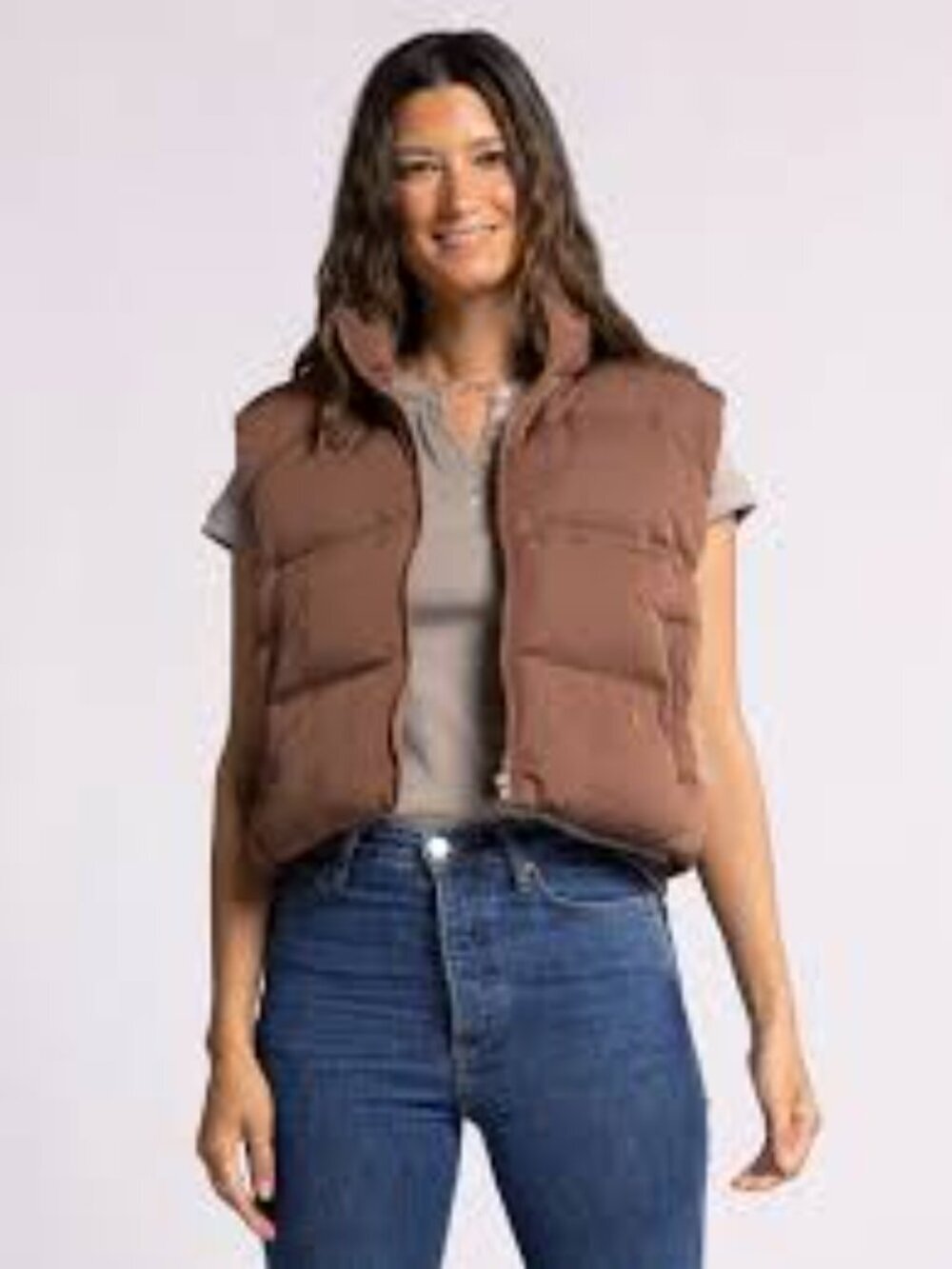 NWT Thread & Supply Puffer Issey Vest in Rich Brown